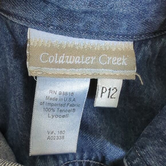 Coldwater Creek 90s Vintage Womens Denim Jumpsuit Romper Playsuit 12 Petite - Picture 4 of 8
